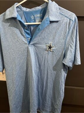 NFL Dallas Cowboys Heather Light Blue Polo Shirt